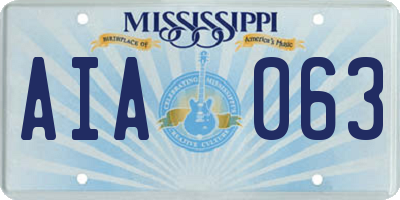MS license plate AIA063