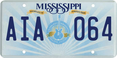 MS license plate AIA064