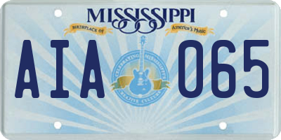 MS license plate AIA065