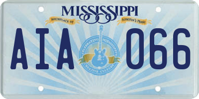 MS license plate AIA066