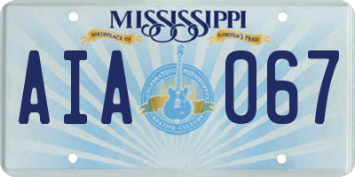 MS license plate AIA067
