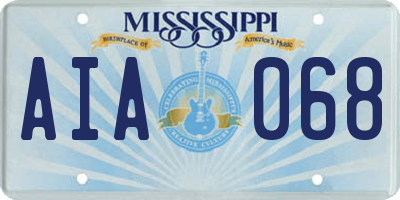 MS license plate AIA068