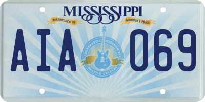 MS license plate AIA069