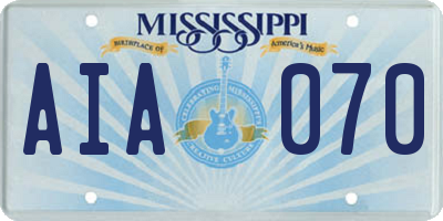 MS license plate AIA070