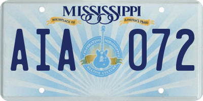 MS license plate AIA072