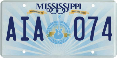 MS license plate AIA074