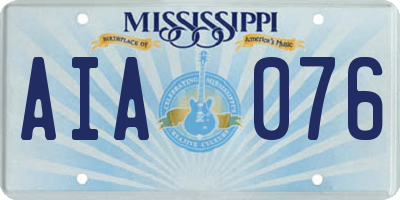 MS license plate AIA076