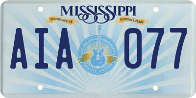 MS license plate AIA077