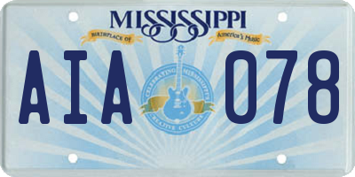 MS license plate AIA078