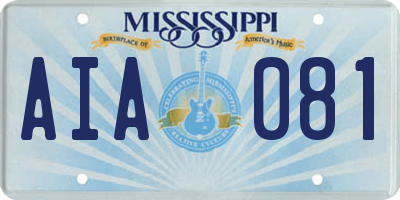 MS license plate AIA081