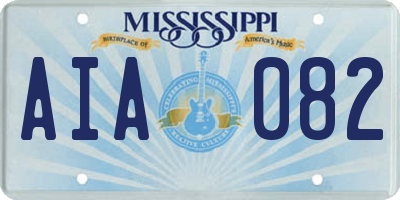 MS license plate AIA082