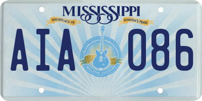 MS license plate AIA086