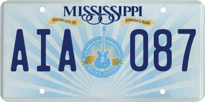 MS license plate AIA087
