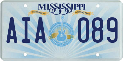 MS license plate AIA089