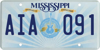 MS license plate AIA091