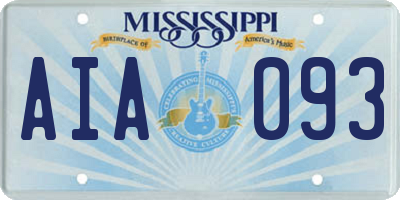 MS license plate AIA093