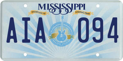 MS license plate AIA094