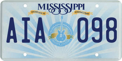 MS license plate AIA098