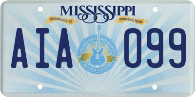 MS license plate AIA099