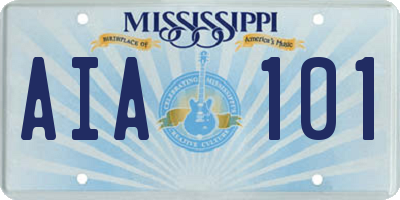 MS license plate AIA101