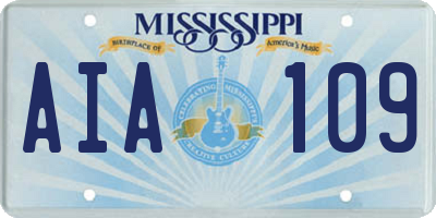 MS license plate AIA109