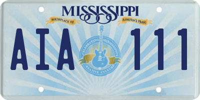 MS license plate AIA111