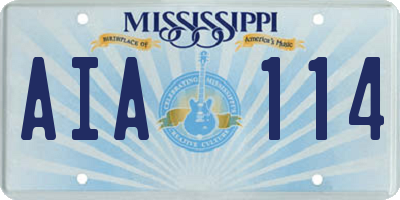 MS license plate AIA114