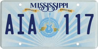 MS license plate AIA117