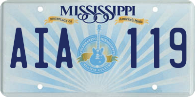 MS license plate AIA119