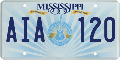 MS license plate AIA120