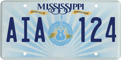 MS license plate AIA124