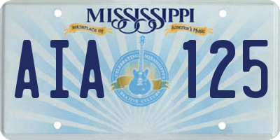 MS license plate AIA125