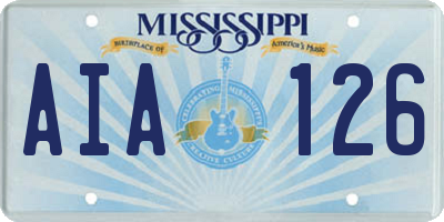 MS license plate AIA126