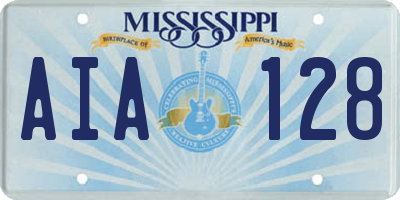 MS license plate AIA128