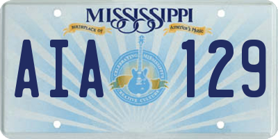 MS license plate AIA129