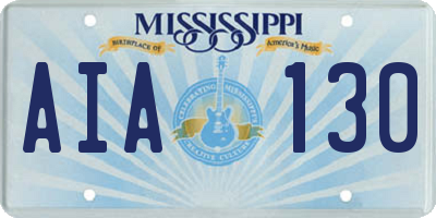 MS license plate AIA130