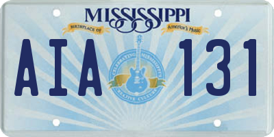 MS license plate AIA131