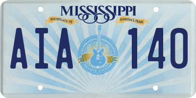 MS license plate AIA140