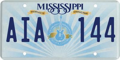 MS license plate AIA144