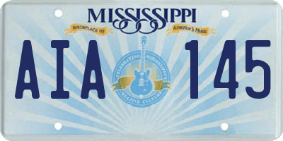 MS license plate AIA145
