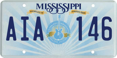 MS license plate AIA146