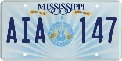 MS license plate AIA147