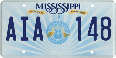 MS license plate AIA148