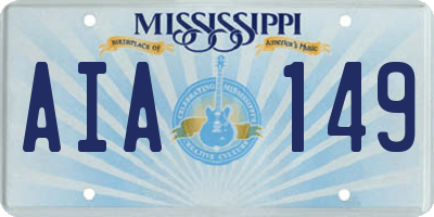 MS license plate AIA149