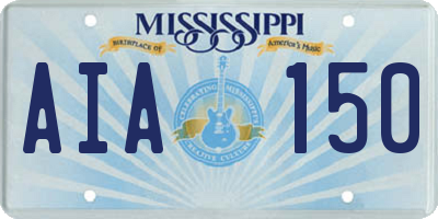 MS license plate AIA150