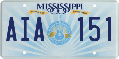 MS license plate AIA151