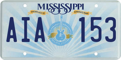 MS license plate AIA153