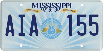 MS license plate AIA155