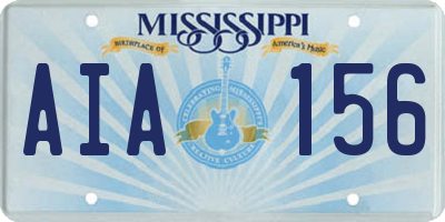 MS license plate AIA156