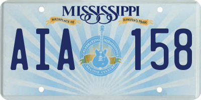 MS license plate AIA158
